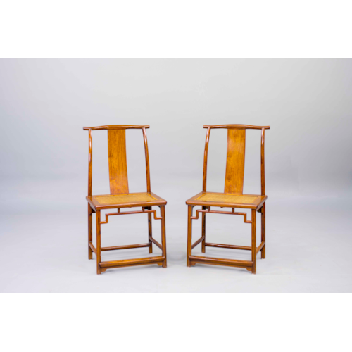 A pair of Huanghuali Wood Side Chairs